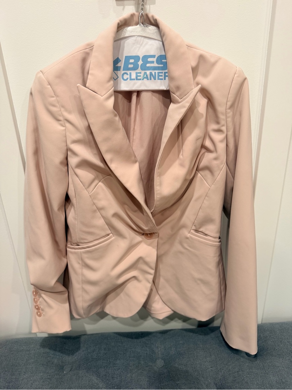 Express editor 6 ruched Blush Pink Tailored Blazer